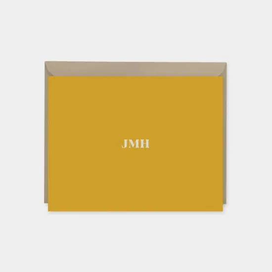 Classic Monogram Butterscotch Note Cards {1}