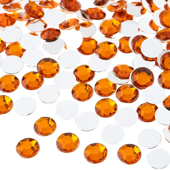 John Bead 8mm (SS39) Round Acrylic Flat Back Rhinestones, 1000pcs Orange {1}