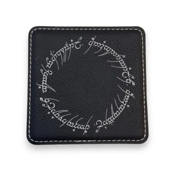 Coaster - The One - SET OF 2 - Leather or Stitched Cork Black/Silver {1}