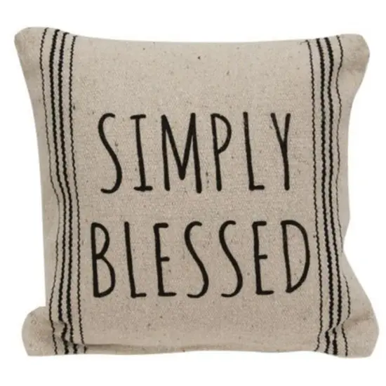 Simply Blessed Striped Natural Pillow {1}