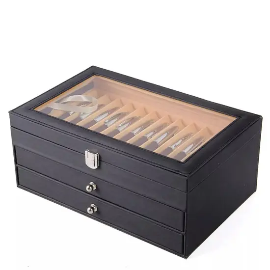 36 Slot Fountain Pen Holder Leather Display Case Organizer Collector Storage Box {4}