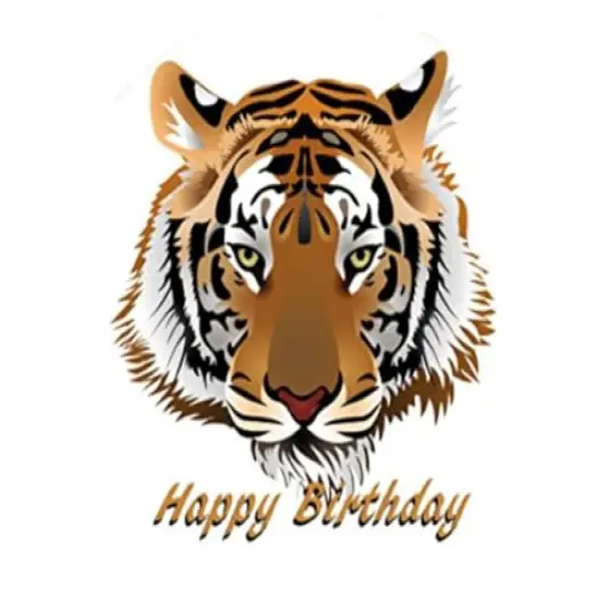 Happy Birthday Tiger Image Edible Cake Topper-1/4 Sheet {1}