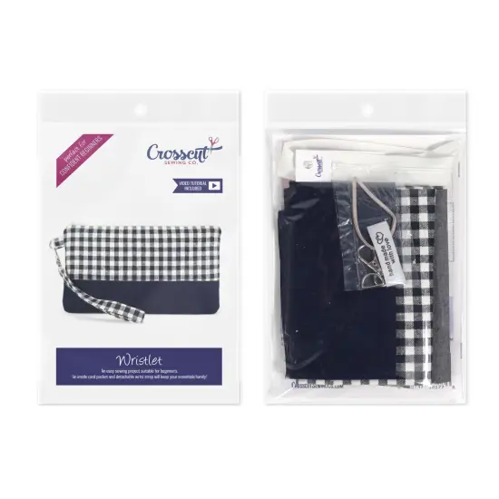 Crosscut Sewing Co.&reg; Wristlet Sewing Kit - Beginner Sewing Project Kit Gingham {2}