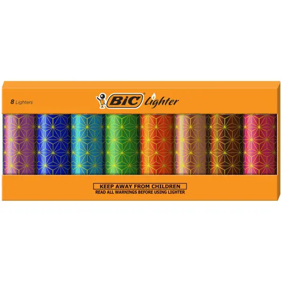BIC Maxi Pocket Lighter, Special Edition Metallic Series, 8 Count Pack of Lighters {2}