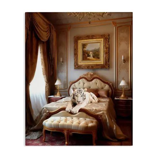 Stupell Industries Tiger in Regal Room Canvas Wall Art Design by Ziwei Li {1}