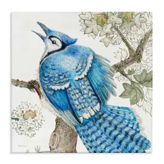 Stupell Industries Rhododendron & Blue Jay Canvas Wall Art Design by Evelia Designs {1}