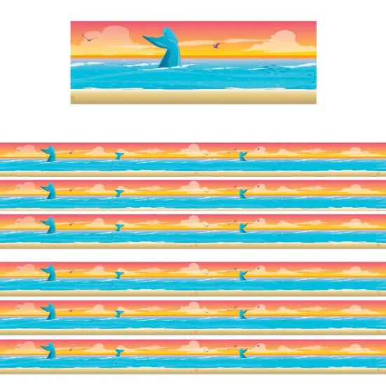 Seas the Day Horizon Extra Wide Die-Cut Deco Trim&reg;, 37 Feet Per Pack, 6 Packs {1}