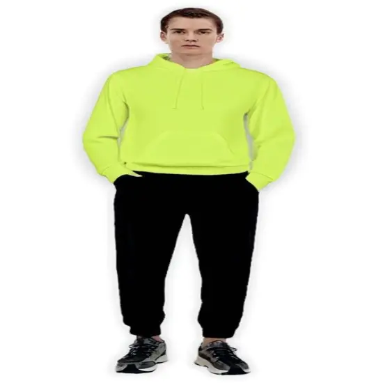 Gildan&reg; DryBlend Crew Neck Long Sleeve Hooded Sweatshirt Safety green {1}