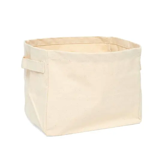 Burlap/Canvas Storage Basket 9" x 9" x 7" Versatile and Durable {4}