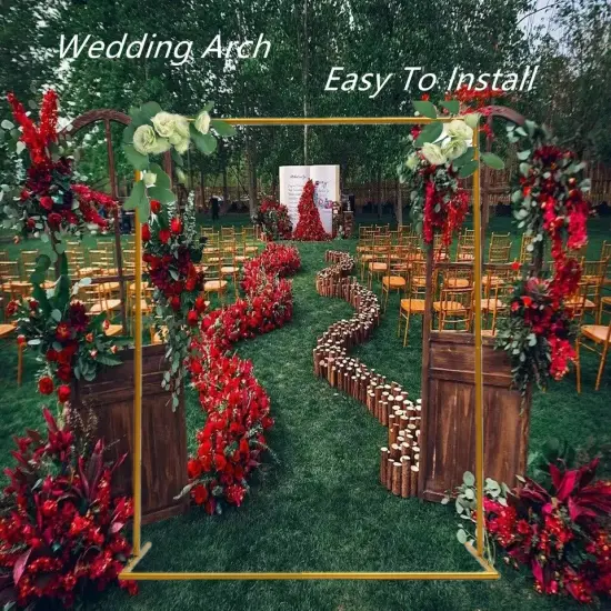 Wedding Arch Stand Gold Garden Arch Outdoor Backdrop Decor Rack 120*35*150cm {2}