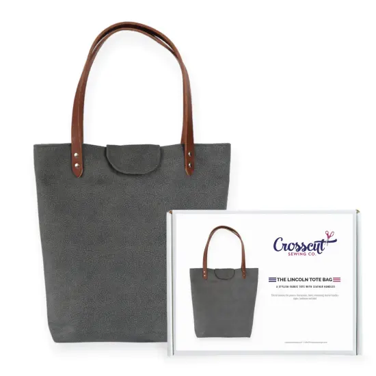 Crosscut Sewing Co.&reg; Lincoln Tote Sewing Kit - Beginner Sewing Project Kit Waved gray {1}