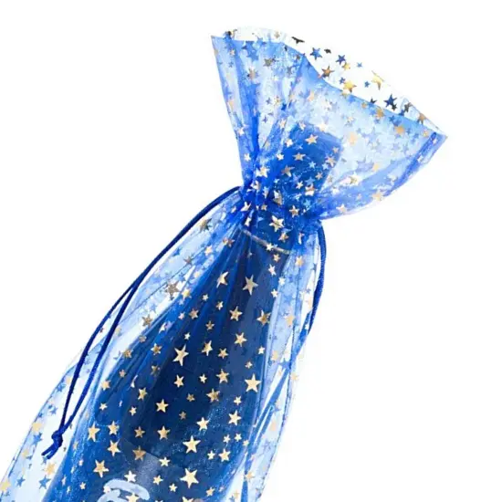 Wine Bottle Bags with Star Print 6.5" x 15" Organza {5}