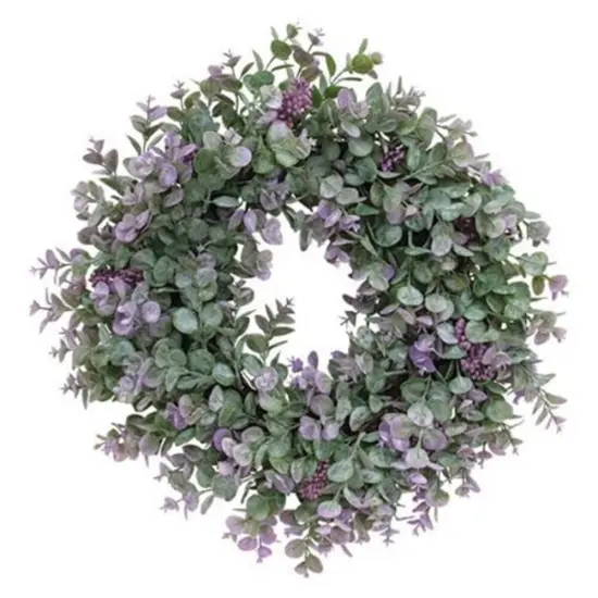 Lavender Eucalyptus With Seeds Twig Wreath 21" {1}