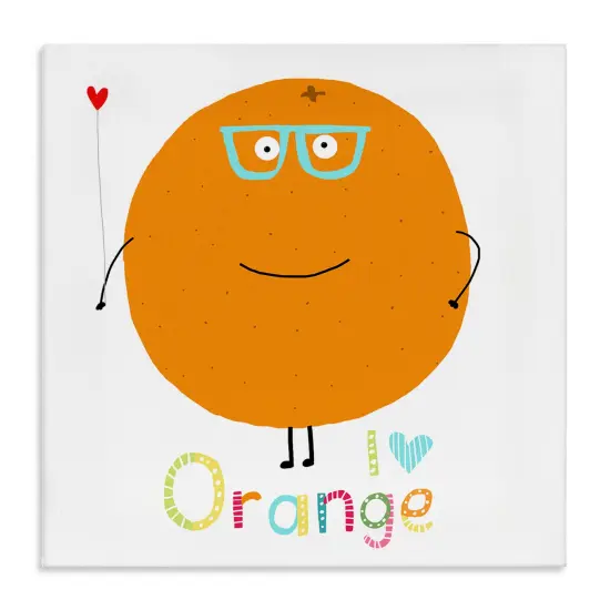 Stupell Industries Fun Smiling Orange Canvas Wall Art Design by Carla Daly {1}
