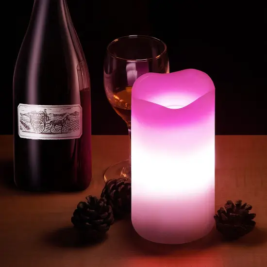 XingsLight Valentines Day Flameless Candles Romantic Pink Heart Projector Lights Battery Operated Night Light with Remote and Timer, LED Candle Home Decorations {5}