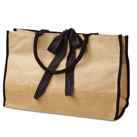 Jute Blend Tote Bag 17.5" x 8.5" x 11.5" Stylish and Eco-Friendly {5}