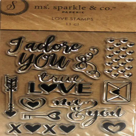Ms. Sparkle Cling Love Stamps-11 Pieces {1}