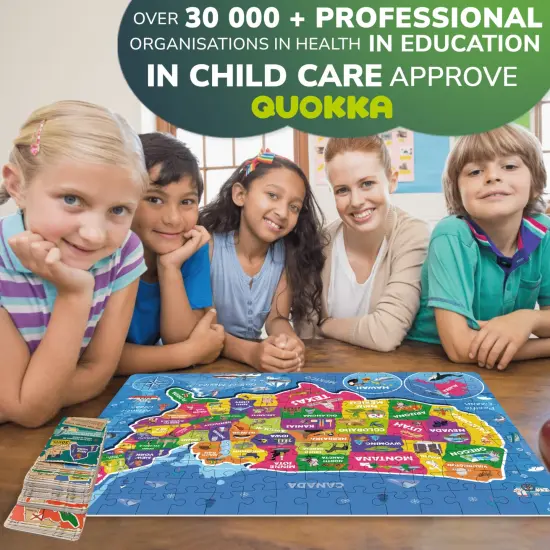 QUOKKA Puzzles for Kids Ages 8-10 - 150 Pcs Jigsaw Puzzles for 6-8 Year Olds - 400+ Facts on 50 Double-Sided Flashcards | Learn USA | Education Activity Gift - Shaped Puzzles for Toddlers 4-6 {6}