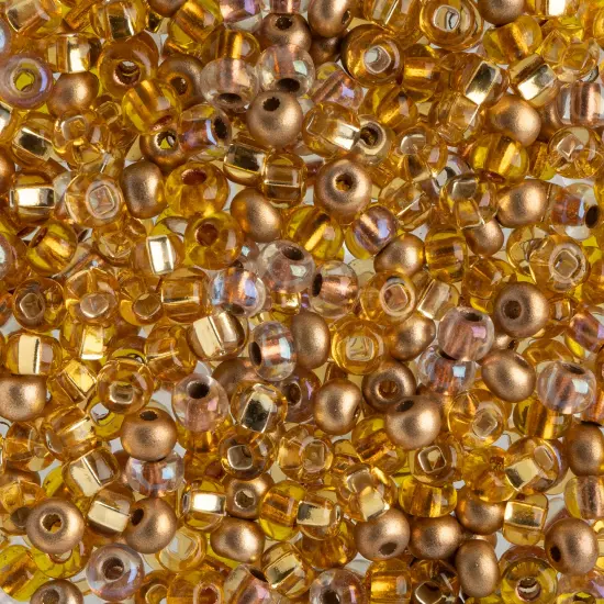 John Bead 6/0 Mixed Czech Glass Seed Beads, 100g Royal Topaz Mix {1}