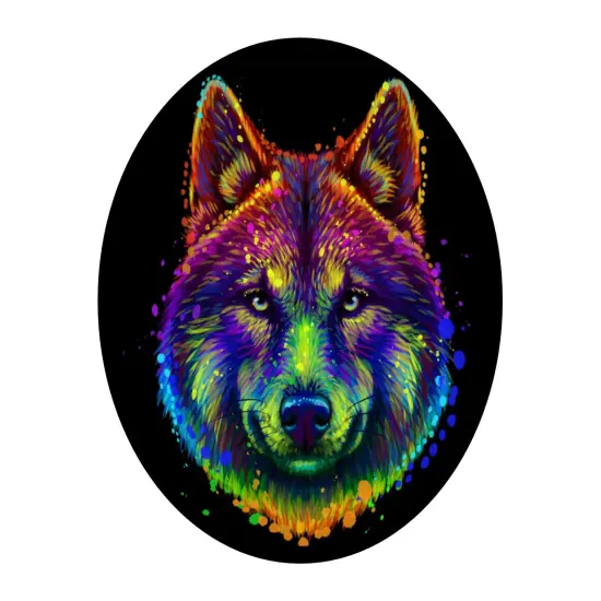 Colorful Wolf Edible Cake Topper {2}