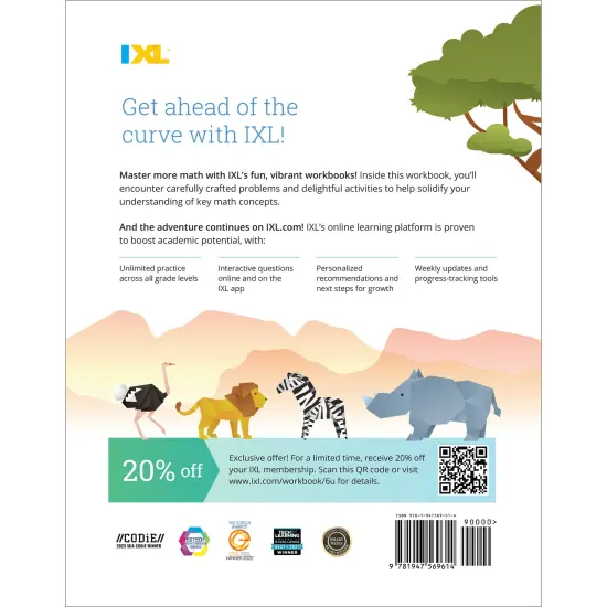 The IXL Ultimate 6th Grade Math Workbook, Activity Book for Kids Ages 11-12 Covering Geometry, Statistics, Equations, Integers, Ratio, and More Mathematics {2}