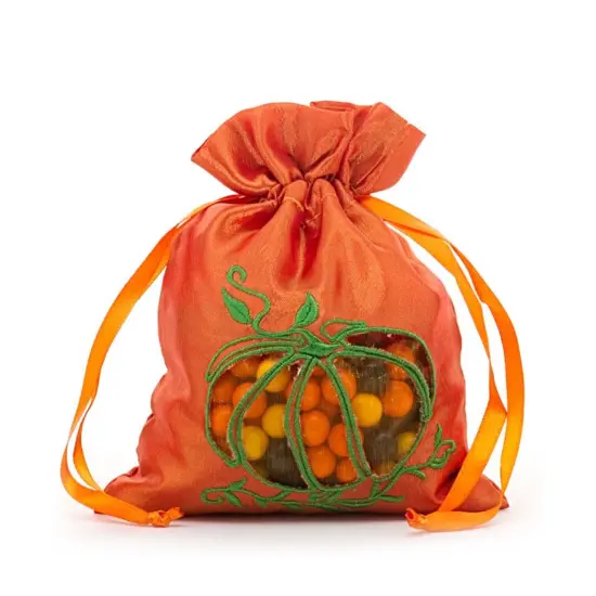 Pumpkin Taffeta Bag 5" x 6.5" Durable and Decorative {2}