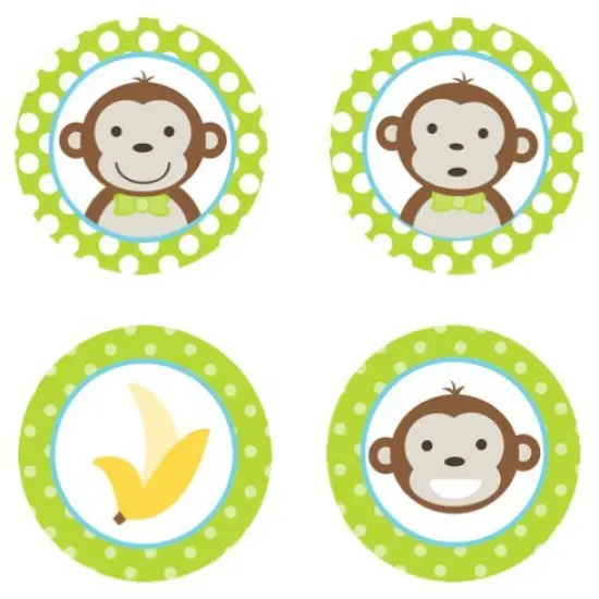 Edible Cupcake Toppers Mod Monkey Boy {Lime Green Decoration {1}