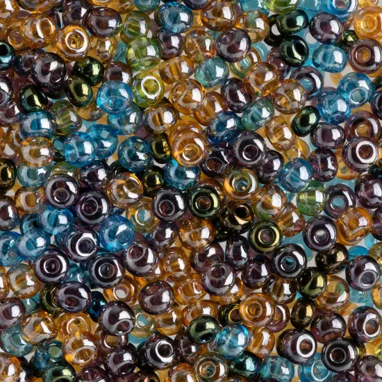 John Bead 6/0 Mixed Czech Glass Seed Beads, 100g Crystal Luster Mix {1}