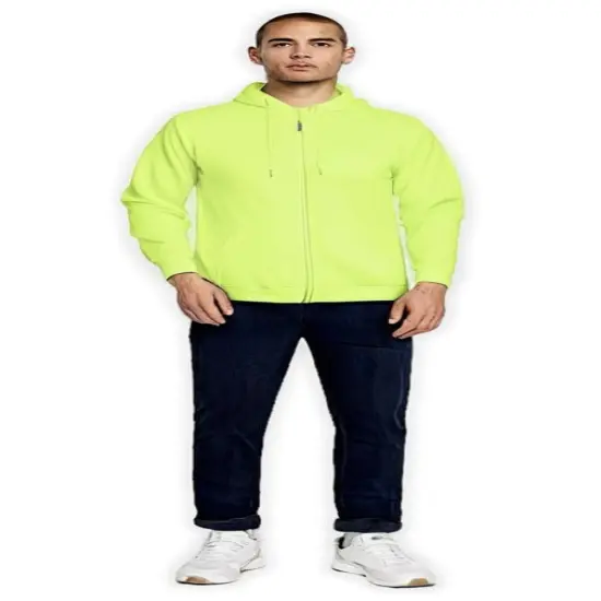 Gildan&reg; Classic Fit Full-Zip Long Sleeve Hooded Sweatshirt Safety green {1}