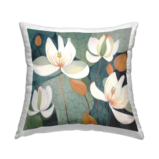 White Iris Botanicals Design by Lazar Studio Throw Pillow  {1}