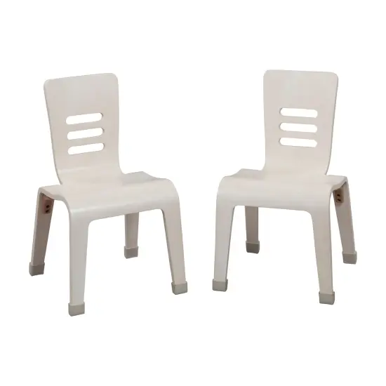 Bentwood Chair, 14in Seat Height, Stackable Seats, 2-Pack White Wash {1}