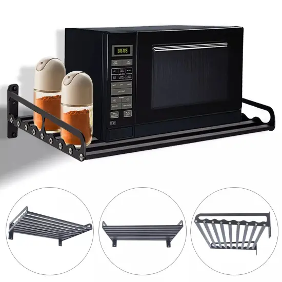 50CM Aluminum Microwave Oven Bracket Wall Mount Shelf Cooker Holder Storage Rack {1}