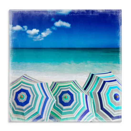Stupell Industries Three Beach Umbrellas View Canvas Wall Art Design by Charlie Carter {1}