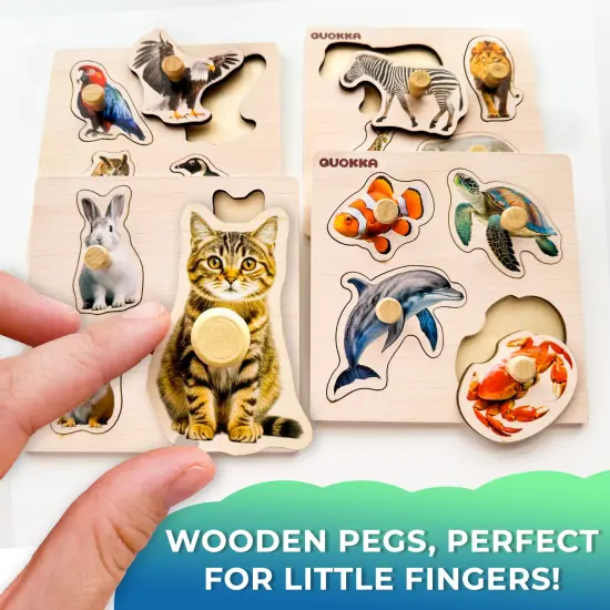 4 Set Wooden Puzzles for Toddlers 1-3 | Animal {3}