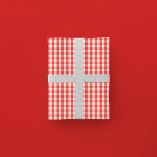Red Vintage Gingham Gift Wrap {1}