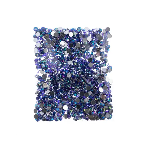 John Bead 6mm (SS28) Round Acrylic Flat Back Rhinestones, 1000pcs Purple AB {4}