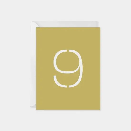 Age 9 Stencil Number Birthday Card {1}