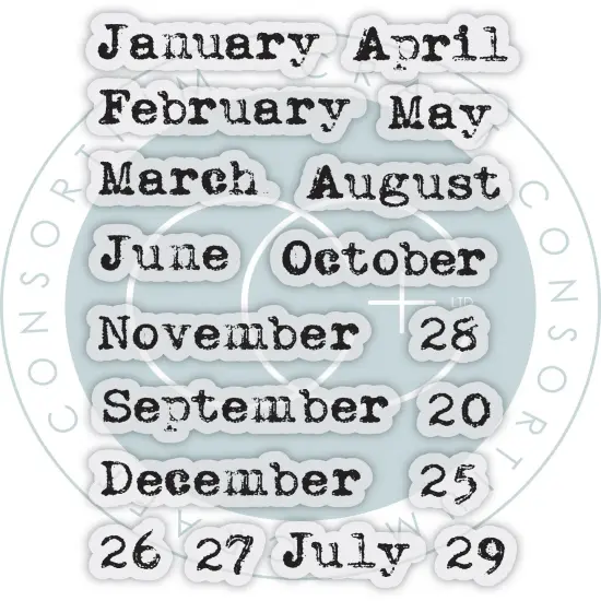 Craft Consortium Photopolymer Stamp set-Journal - Months, Journaling Phase 2 {3}