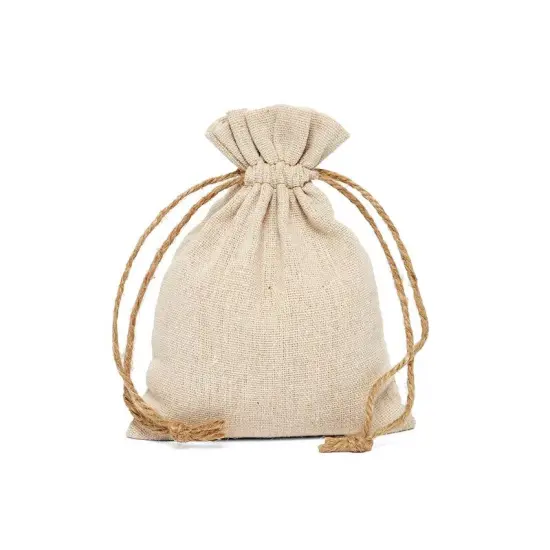 Linen Bag with Hemp Cord 3'' X 5'' Elegant {4}