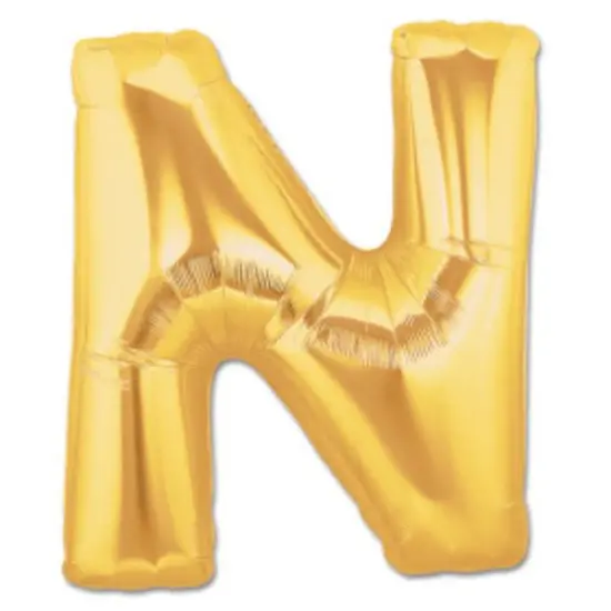 LETTER N FOIL GIANT BALLOON Metallic Gold {1}