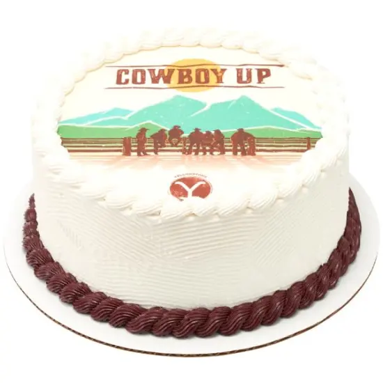Yellowstone Cowboy Up PhotoCake&reg; Edible Cake Topper Icing Image for 8 inch round cake or larger {1}