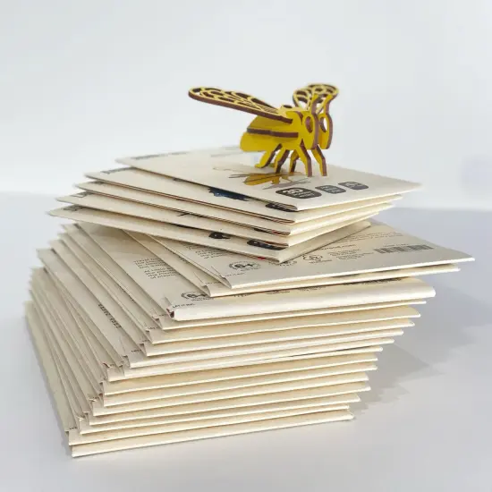 Little & Wood: Woodlet: Small - Honey Bee - Yellow, 3D Wooden Kit-Set, Insect Puzzle, Easy Assembly, Pop Build Fun, Sustainably Sourced Wood, Ages 6+ {6}
