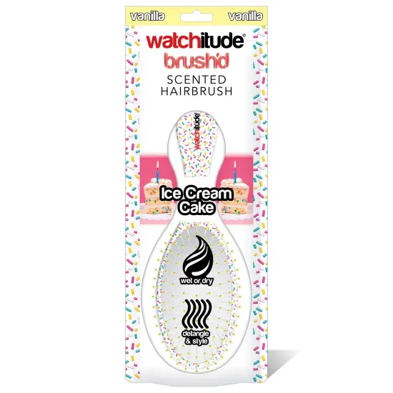 Watchitude: Scented Hair Brush - Ice Cream Cake - Kids Vanilla Scented Stylish Brush, Wet Or Dry Hair, Durable Bristles, Soft Touch Rubberized Finish {1}