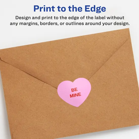 Avery Glossy White Heart Labels with Sure Feed, 2-9/32" x 1-27/32" {3}