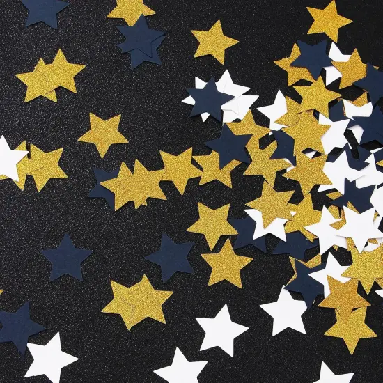 300pcs Navy Blue White Gold Confetti,Glitter Paper decor Twinkle Little Star Table Confetti,Birthday Graduation 2025 Fathers Day Wedding Baby Shower Party Decorations Circle Dots Lasting Surprise {4}