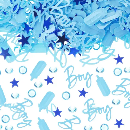1000 Pieces Baby Shower Confetti - Baby Shower Decorations Blue Boy Table Scatter Confetti, Sprinkles Decor Confetti for Baby Shower Gender Reveal Party Supplies (Boy) {3}