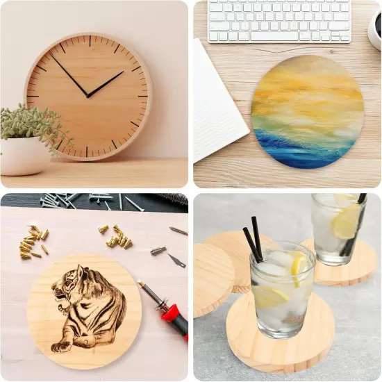 6 Pack 6 Inch Round Wooden Plaque {5}