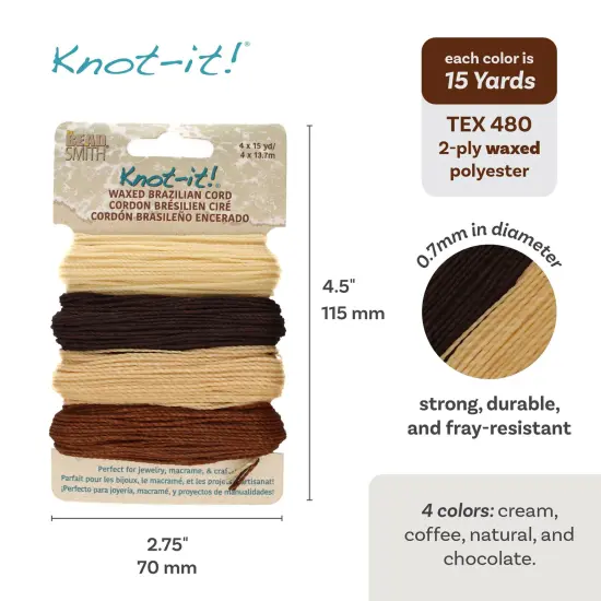 The Beadsmith Brazillian Waxed Cord Mix Java Vibes {4}