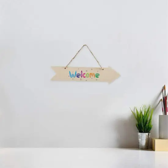 6pcs Unfinished Wood Sign Blank Arrow Shape {5}