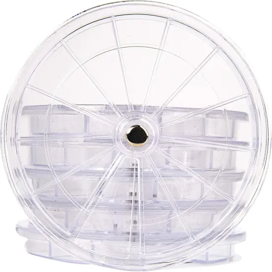 The Beadsmith Personality Case Spinning Organization System, 12 Compartments, 3.8-inch Diameter, Stack of 6, for Seed Beads, Nail Art, Jewelry Accessories and More {1}